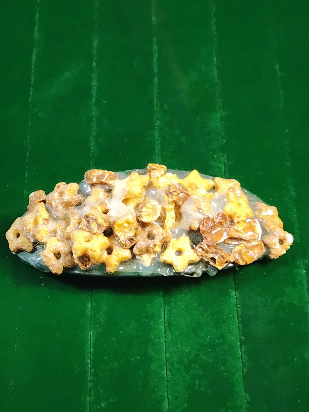 Vintage 1980s Organic Resin Stone Hair Barrette Brutalist Earth Tone Statement